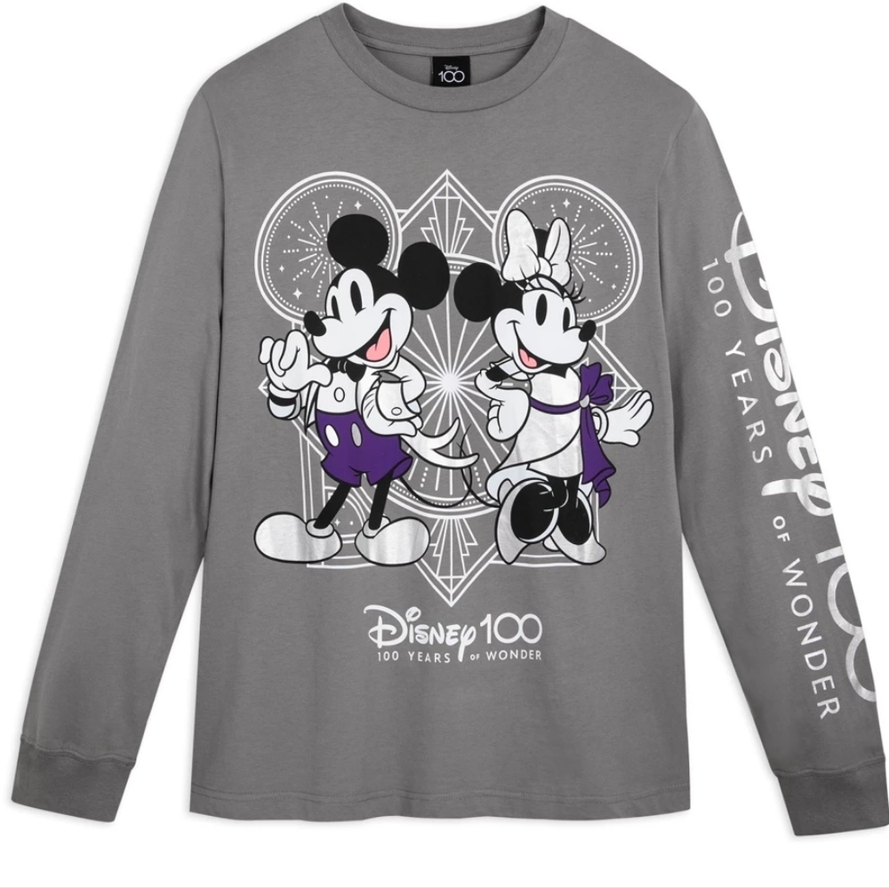 NEW‎ Mickey and Minnie Mouse Disney100 Long Sleeve T-Shirt for Adults size L